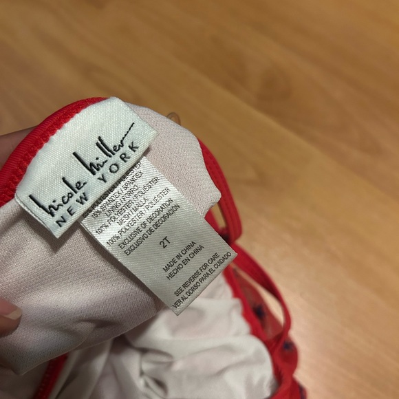 Nicole Miller Red Starry Ruffle Kids Toddler Swimsuit 2T - Picture 3 of 4